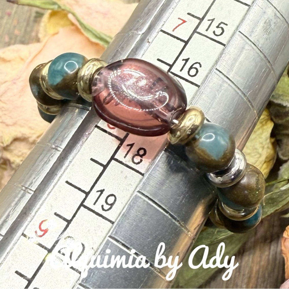 Beaded Turquoise Western Silver Gem RingProtection And Peace 42$